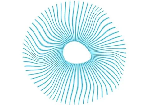 Blue curved twisted circular lines abstract futuristic tech background Illustrazione stock