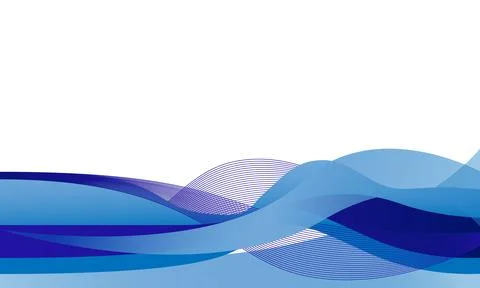 Blue curved wave vector art design background Illustrazione stock