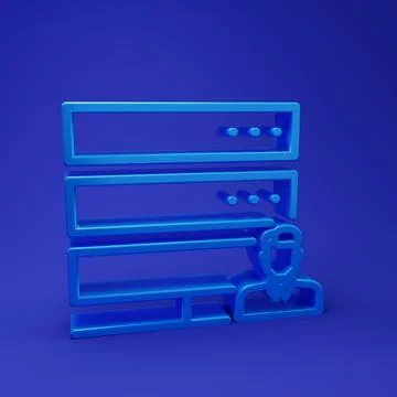 Blue Customer care server icon isolated on blue background. Tech support co.. Stock Illustration