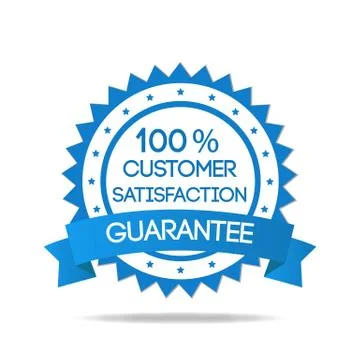 Blue customer satisfaction badge Stock Illustration