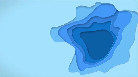 Blue cut paper animated background. Stock Footage 136942422