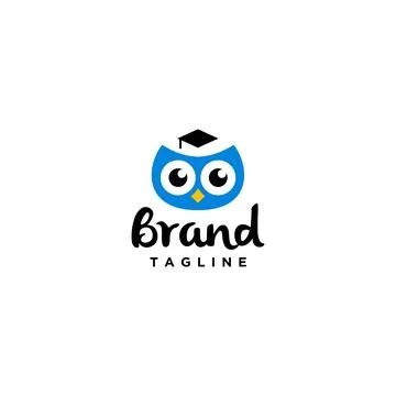 Blue Cute Owl Stock Illustration