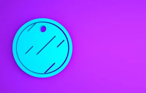 Blue Cutting board icon isolated on purple background. Chopping Board symbol. Stock Illustration