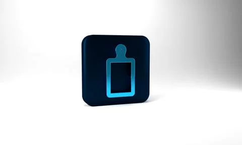 Blue Cutting board icon isolated on grey background. Chopping Board symbol. Blue Stock Illustration