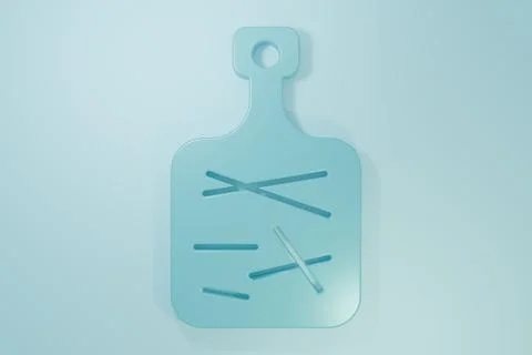 Blue Cutting board icon isolated on blue background. Chopping Board symbol... Stock Illustration