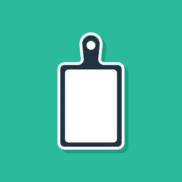 Blue Cutting board icon isolated on green background. Chopping Board symbol.  Stock Illustration