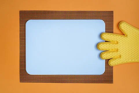 Blue cutting board with space for text Stockfoto's