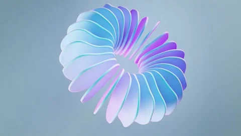 Blue cyan circular mograph morphing loopable abstract 3D animation. 스톡 동영상 256304895