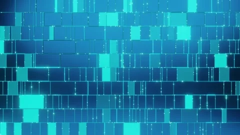 Blue Cyan Digital Circuit Grid Panel Technology Abstract Background Glowing Data Stock Footage 335835767
