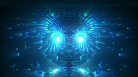 Blue Cyan Energy Core Video stock 326671645