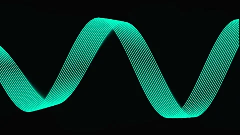 Blue cyan fluid plasma motion background over black with glowing organic flow, i Stock-Footage 338038343
