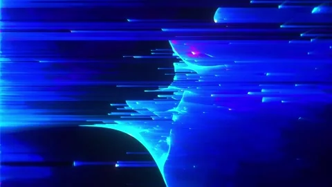 Blue Cyan Glitch Scanlines Stock Footage 326716452