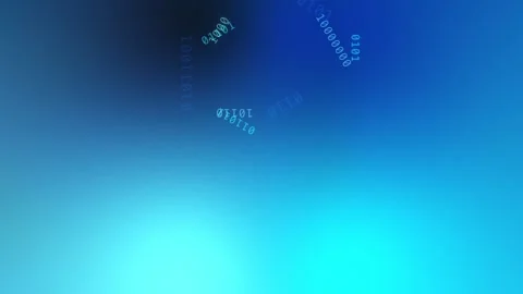 Blue cyan gradient with circular glowing binary code, Seamless Loop Stock Footage 341858334