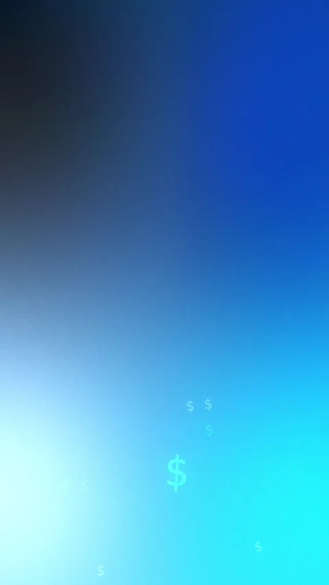 Blue cyan gradient with floating glowing dollar symbols, Looping Background Stock Footage 341856840
