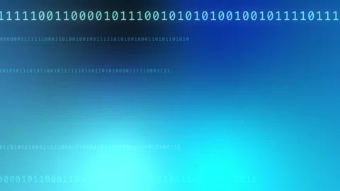 Blue cyan gradient with glowing binary code, Seamless Loop Stock Footage 341858043