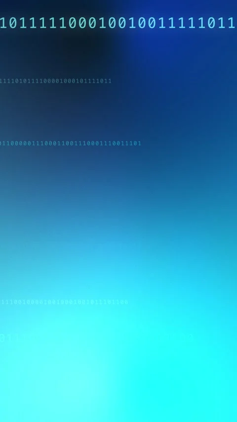 Blue cyan gradient with horizontal glowing binary code, Looping Background Stock Footage 341856844