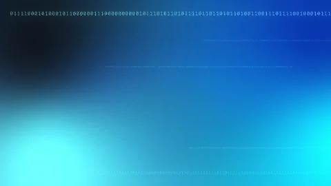 Blue cyan gradient with horizontal glowing binary code, Loop Animation Stock Footage 341857997