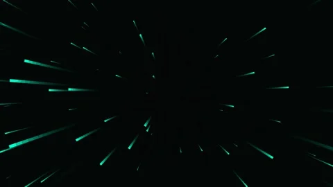 Blue cyan hyper jump warp motion background over black with glowing speed lines, Stock Footage 338038345