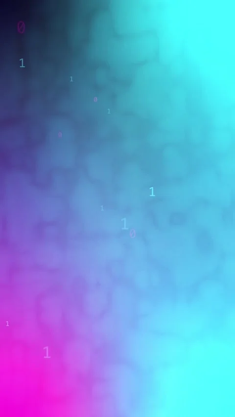 Blue cyan magenta gradient with floating binary digits, Seamless Animation Stock Footage 341856779