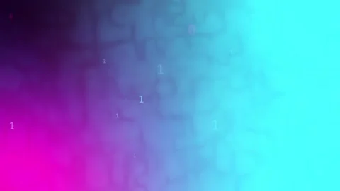 Blue cyan magenta gradient with floating binary digits, Seamless Loop Stock Footage 341858136