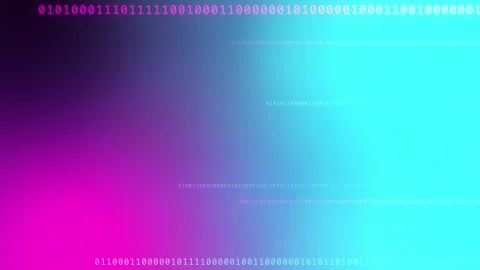 Blue cyan magenta gradient with glowing binary code, Motion Background Stock Footage 341857998