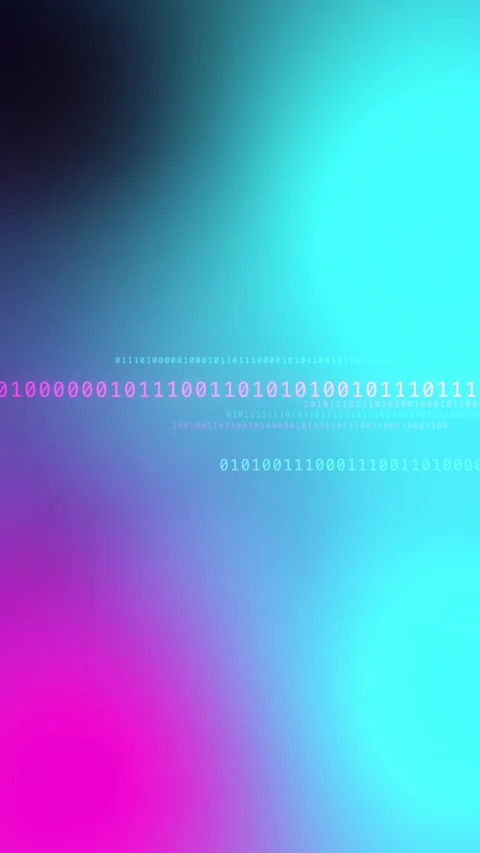 Blue cyan magenta gradient with glowing binary code, Background Animation Stock Footage 341858105