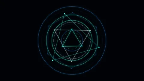 Blue Cyan Magic Circle Loading Screen. Seamless Loop Background. Stock Footage 341348615