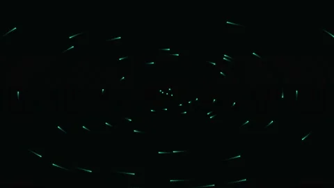 Blue cyan orbital sphere motion background over black with glowing orbit lines, 스톡 동영상 338038358