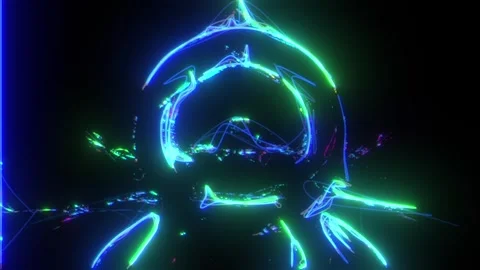 Blue Cyan Vortex Spiral Rings Tunnel Depth Stock Footage 326717251