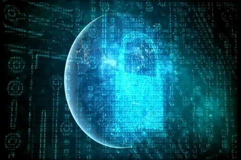 Blue cyber data background Stock Footage 87064349