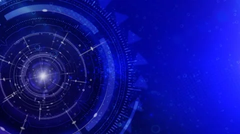 Blue Cyber Radial Tech 4K Loop Stock Footage 63127442