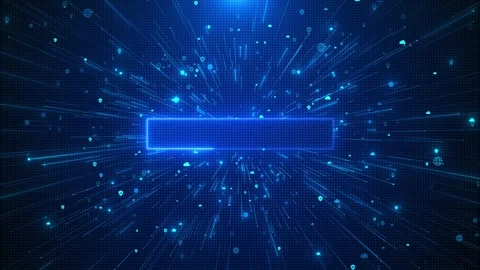 Blue cyber security burst with cloud and shield icons, dotted center panel, and Stock Footage 333972570
