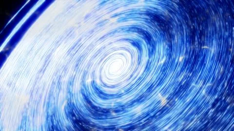 Blue Cyber Vortex Tunnel Background Abstract Digital Speed Spiral Illustrazione stock
