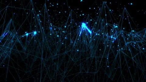 Blue cybernetic connected electrical high speed plexus Vídeo Stock 336957412