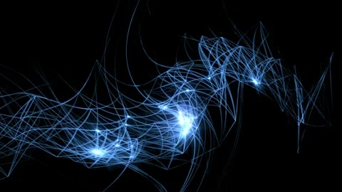 Blue cybernetic connected electrical spiral plexus 库存影片 332167795