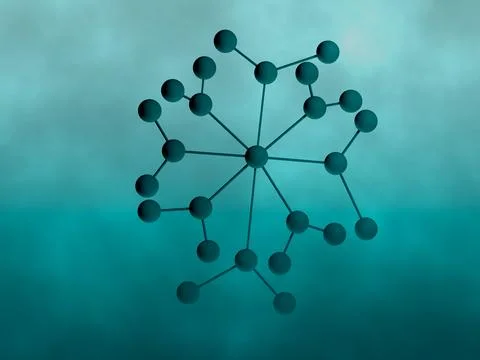 Blue cybernetic connected plexus structure on blue white background Stock Illustration
