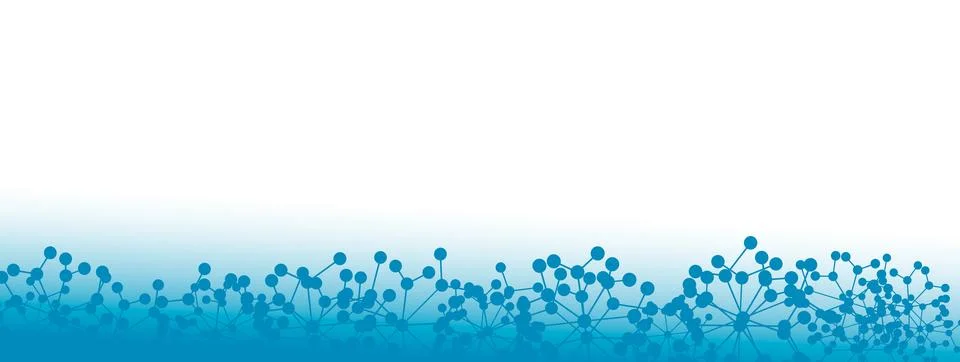 Blue cybernetic connected plexus structure on blue white background banner Stock Illustration