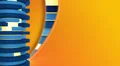 Blue cylinder with circles on yellow background, loop HD Footage