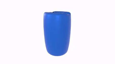 Blue cylindrical container isolated on white background Stock-Footage 304211671