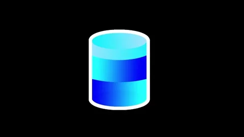 Blue Cylindrical Database Icon Stock Footage 346803821