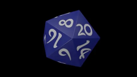 Blue D6 with an Arabic style Font Rolling in a Seamless Loop Video stock 253526697