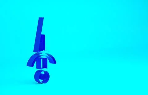 Blue Dagger icon isolated on blue background. Knife icon. Sword with sharp bl Stock Illustration