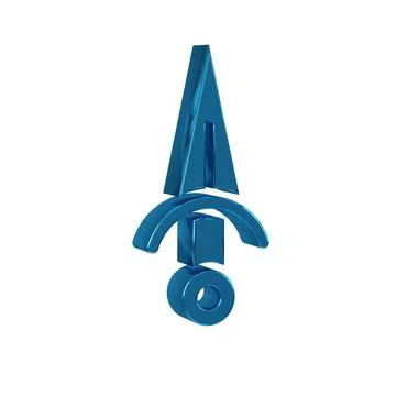 Blue Dagger icon isolated on transparent background. Knife icon. Sword with.. Stock Illustration
