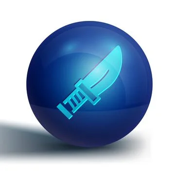 Blue Dagger icon isolated on white background. Knife icon. Sword with sharp.. Illustrazione stock