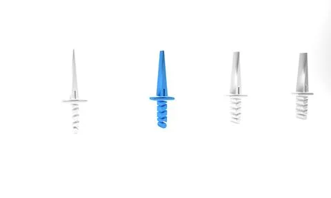 Blue Dagger icon isolated on white background. Knife icon. Sword with sharp.. Stock Illustration