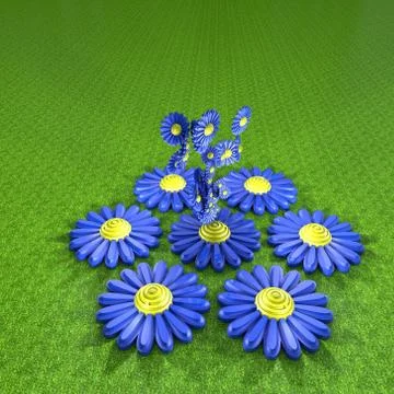 Blue daisy 스톡 일러스트
