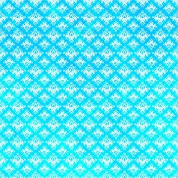 Blue Damask Pattern Stock Illustration