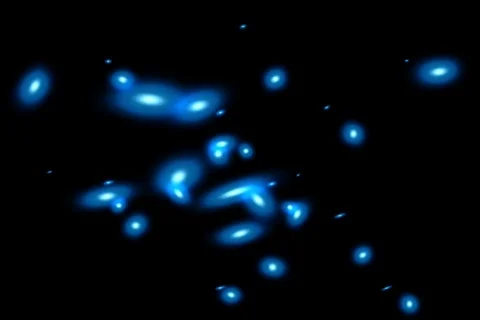 Blue dancing sparks - digital animation Stock Footage 110653
