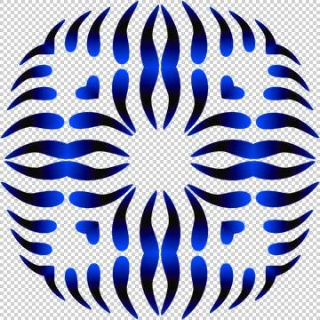 Blue, dark blue, aggressive pattern on a transparent background. Illustration