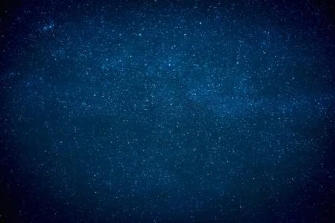 Blue dark night sky with many stars Stock Photos